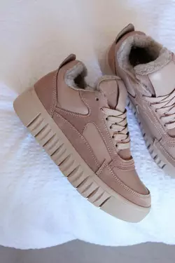 Жіночі шкіряні кеди на хутрі Жіночі шкіряні кеди на хутрі