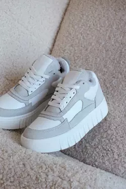 Жіночі шкіряні кеди на хутрі Жіночі шкіряні кеди на хутрі